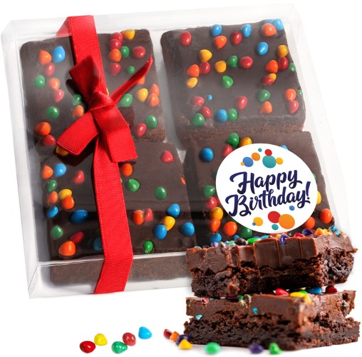 Birthday Gift Basket Chocolate Brownies Food Gift For Men Women Package | Nut Free | Kosher - Birthday