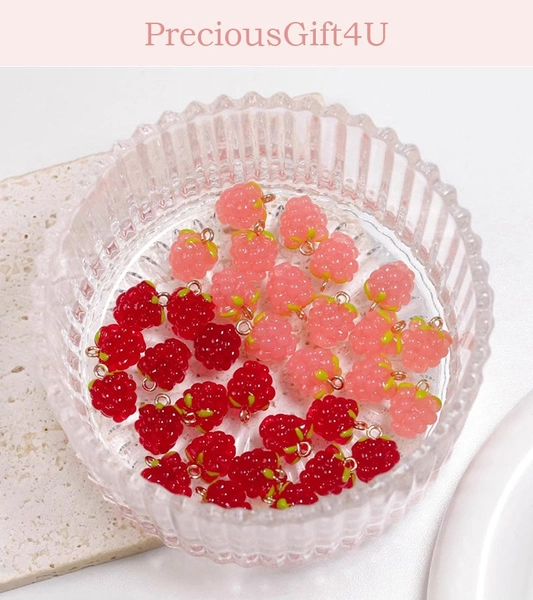 10pcs Raspberry Grape Charms, Fruit Charms Pendant