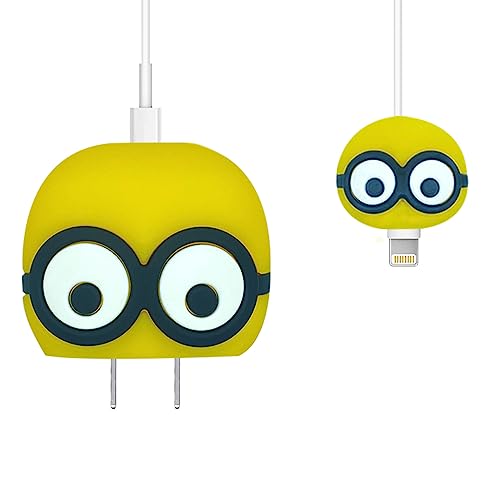 Sp full 3D Cute Charger Cover Protector for iPhone Charger Adapter - Yellow_White