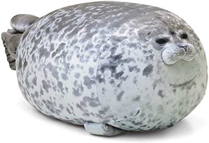 MerryXD Chubby Blob Seal Pillow,Stuffed Cotton Plush Animal Toy Cute Ocean Large(23.6 in)… - Grey - Large