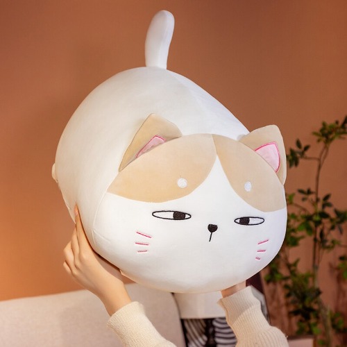 Chubby Cat Martha Tabby Kiki Plushie Crew | White (Martha) / 27in / 70cm