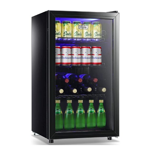WANAI Beverage Refrigerators 120-Can Small Mini Fridge for Home, Office or Bar with Glass Door and Adjustable Removable Shelves，Perfect for Soda Beer or Wine, Stainless Steel, 3.5 Cu.Ft. - 3.5 Cu.Ft.