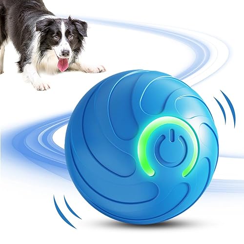 hoehew Vibrating Dog Ball, Moving Dog Ball, Shaky Ball Toy for Dogs, Interactive Bouncing Ball for Dog, Automatic Moving Dog Toy Ball, Shaking Dog Ball for Small Medium Large Dogs (Blue) - blue