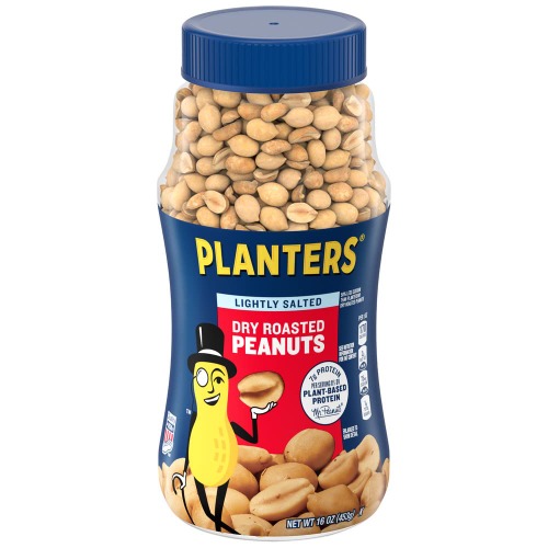 Planters Lightly Salted Dry Roasted Peanuts, 16.0 oz Jar (Pack of 6) - 