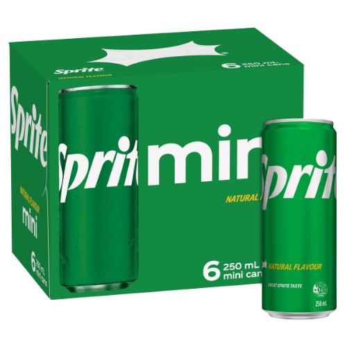 Sprite Lemonade Soft Drink Mini Can Multipack 6 x 250 ml