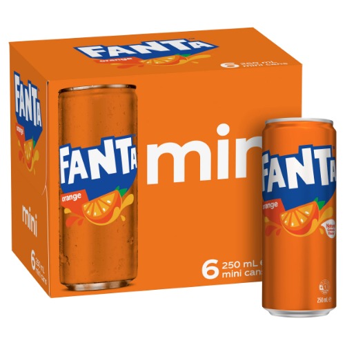 Fanta Orange Soft Drink Mini Can Multipack 6 x 250 ml