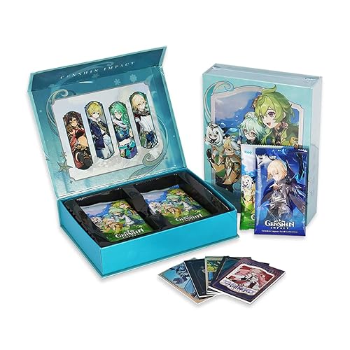 RZAHUAHU Genshin Impact TCG Cards Collector's Edition SG - miHoYo Booster Packs Trading Card- Genshin 2023 Game Collectible Decks 12+1 packas