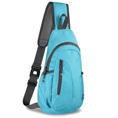 TITECOUGO Small Sling Bag, Lightweight Crossbody Backpack for Men Women, Shoulder Bag for Sports and Outdoor - Z1-canvas, Sky Blue