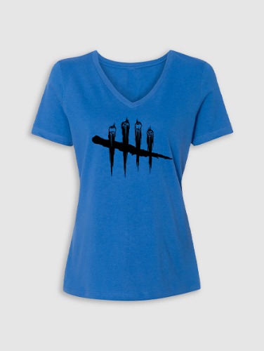 Slashes Women V-Neck Jersey Tee (Royal Blue) | XXL