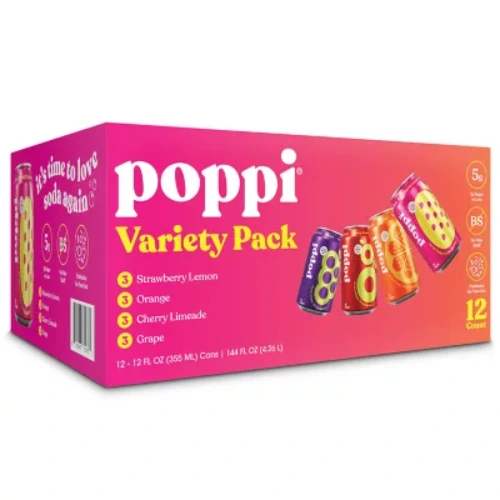 poppi Prebiotic Soda Variety Pack, 12 fl. oz., 12 pk. - Sam's Club