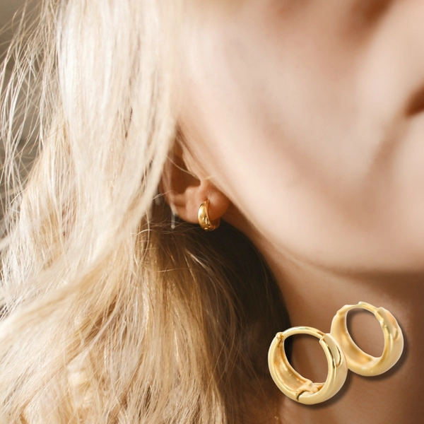 14k Gold Filled Hoops Earrings - 12mm Huggies