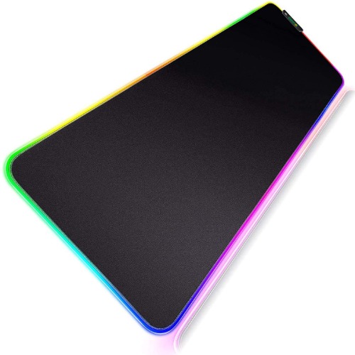 Geecol RGB Led Gaming Mouse Pad, Oversized Glowing Soft Extended Mousepad with Anti-Slip Rubber Base Computer Keyboard Pad Mat, 80*30cm(31.5*12 Inch)