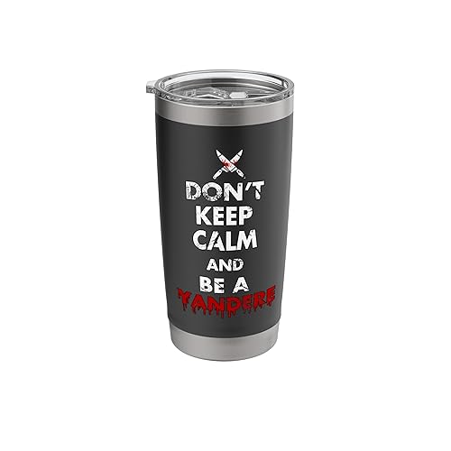 Yandere Love I Funny Japanese Anime Manga Stainless Steel Insulated Tumbler - 20 oz - Black