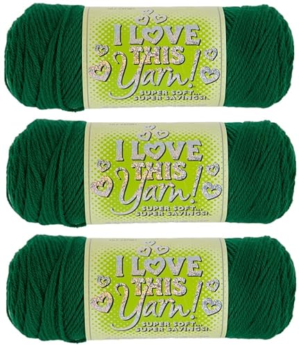 Hobby Lobby Green Sport Weight I Love This Yarn- Set of 3 - Green