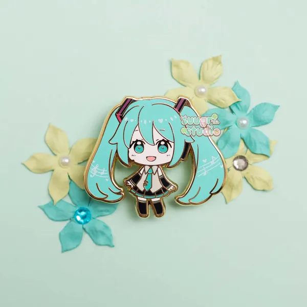 Virtual Vocalist Miku Hard Enamel Pin - [A Grade] / Simple Rubber Back