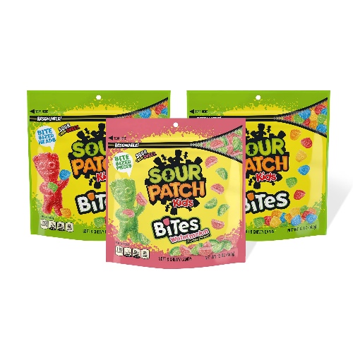 SOUR PATCH KIDS Bites Original and Watermelon Soft & Chewy Candy Variety Pack, 12 Ounce (Pack of 3)