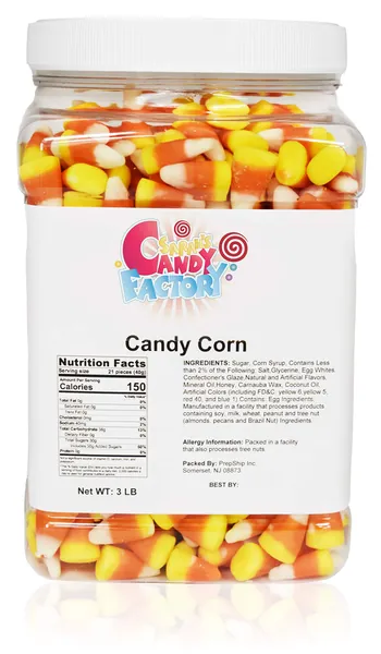 Sarah's Candy Factory Candy Corn in Jar, 3 Lbs - 3 Pound (Pack of 1)