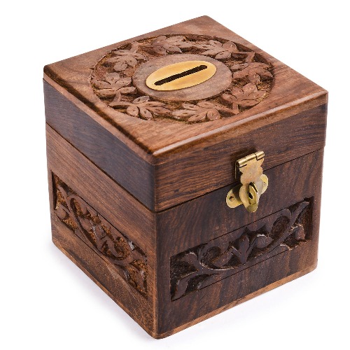 Rusticity Wood Piggy Bank