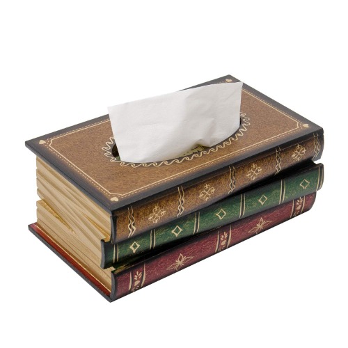 Antique Book Tissue Box Cover