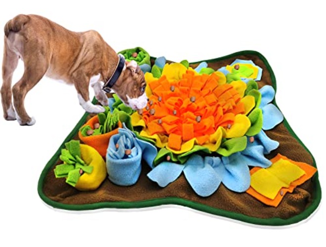 Alibuy Dogs Snuffle Mat Pet Feeding Mats Puppy Sniffing Pad,Cat Doggies Interactive Puzzle Toys for Multiple Breeds Encourages Natural Foraging Skills,Training and Stress Release (Orange) - Orange