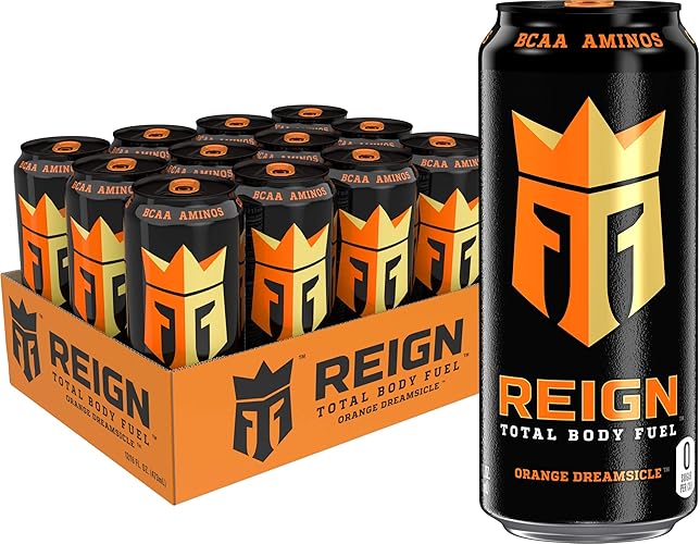 Reign Total Body Fuel, Orange Dreamsicle, Fitness & Performance Drink, 16 Fl Oz (Pack of 12) - Orange Dreamsicle
