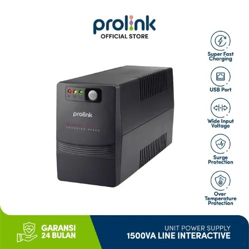 PROLINK UPS 1500VA 900 Watt Super Fast Charging