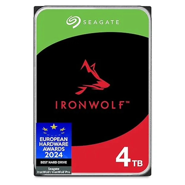 Seagate IronWolf 4TB NAS Internal Hard Drive HDD – CMR 3.5 Inch SATA 6Gb/s 5900 RPM 64MB Cache for RAID Network Attached Storage, Rescue Services – Frustration Free Packaging (ST4000VNZ06) - HDD(Enterprise) - 4TB