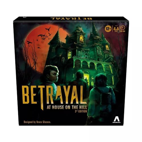 Avalon Hill Hasbro Gaming Betrayal at The House on The Hill 3rd Edition Cooperative Board Game,Ages 12 and Up,3-6 Players,50 Chilling Scenarios - Betrayal at House on the Hill