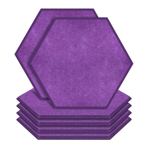 ZHERMAO 6 Pack Acoustic Panels Sound Proof Padding,14 X 13 X 0.4 Inches Sound Dampening Panels Bevled Edge Sound Panels, Used in Wall Decoration and Acoustic Treatment（Hexagon) (Dark Purple) - 6Pack Hexagon Dark Purple
