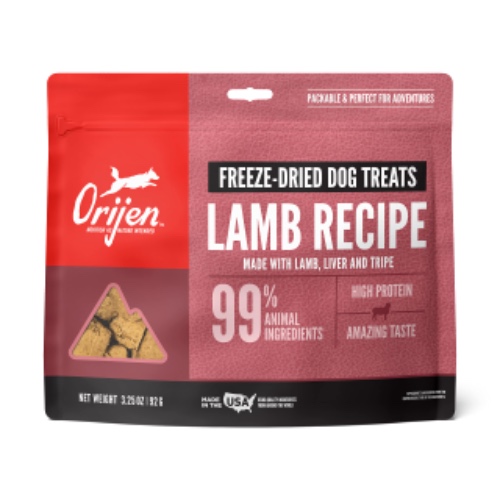 ORIJEN Freeze Dried Dog Treats, Grain Free, High Protein, Made in USA - Grass-Fed Lamb 3.25 Ounce (Pack of 1)