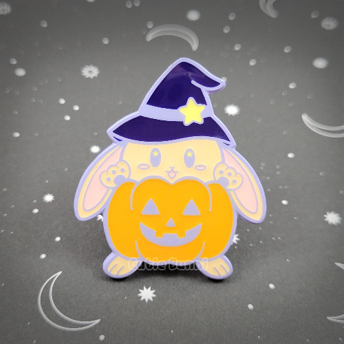 Pumpkin Witch Bun Enamel Pin