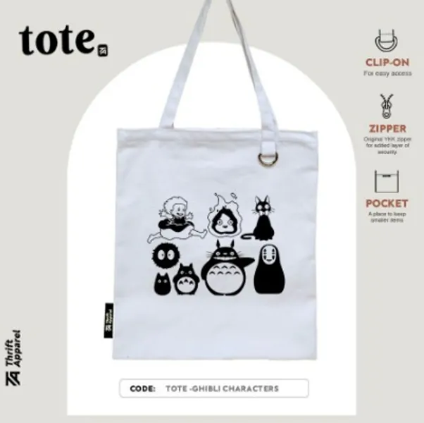Ghibli Characters | Thrift Apparel Tote Bag