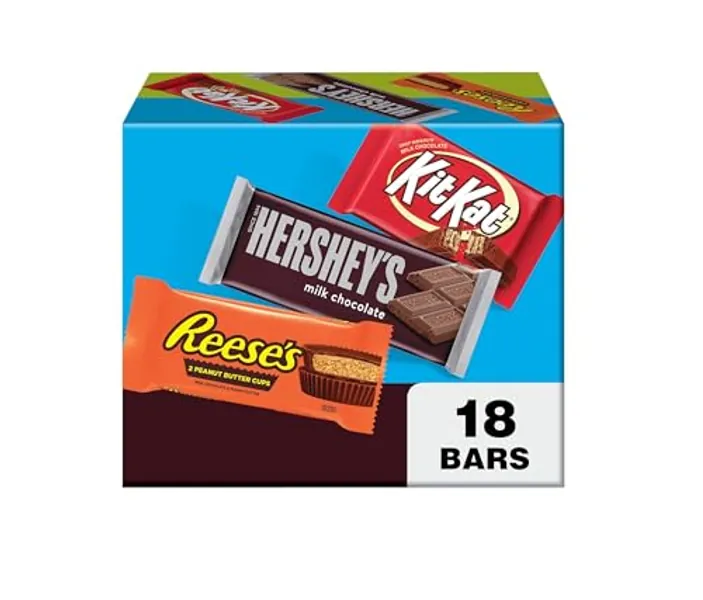HERSHEY'S, KIT KAT and REESE'S Assorted Milk Chocolate, Easter Candy Variety Box, 27.3 oz (18 Count)