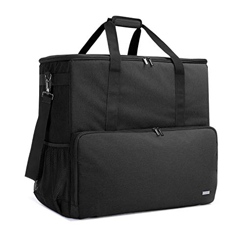 CURMIO Desktop Computer Travel Bag, Carrying Case for Computer Tower PC Chassis, Keyboard, Cable and Mouse, Bag Only, Black - Black