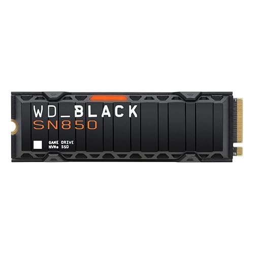 WD_BLACK 2TB SN850 NVMe Internal Gaming SSD Solid State Drive with Heatsink - Works with PlayStation 5, Gen4 PCIe, M.2 2280, Up to 7,000 MB/s - WDS200T1XHE - 2TB - SSD w/ Heatsink