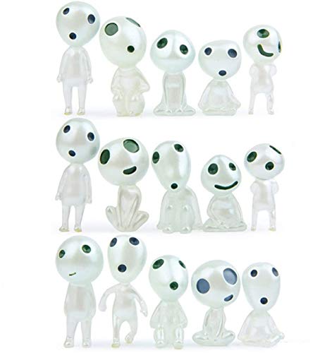 LYT Garden gnome Statue Statue, Princess Mononoke Luminous Tree Spirit Elves Little Jade Gardening Potted Plants, Ten Packs, for Terrace, Balcony, Yard, Lawn Decoration (White) (10Pcs) - White