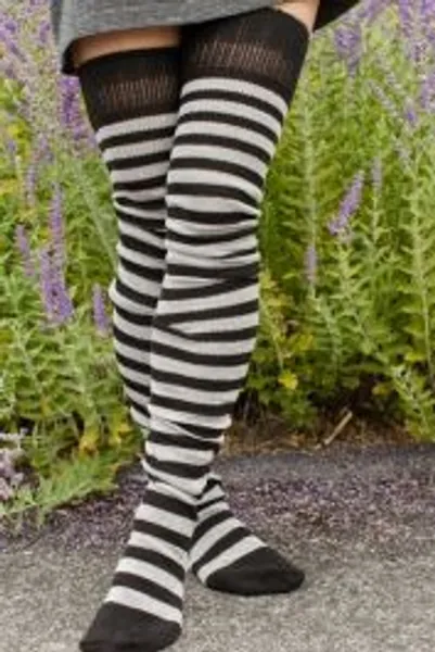 Super Stripes Longer Thigh High Socks