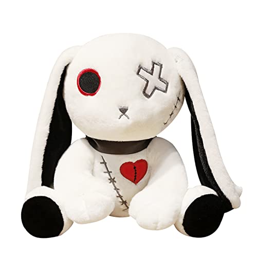 LVQING Rabbit Plush Doll, Crazy Rabbit Plush Toy, Halloween Scary Rabbit Stuffed Animal Long Ears Standing Toy, Suitable for Fans Easter Christmas Birthday Gift. (Color : White) - White