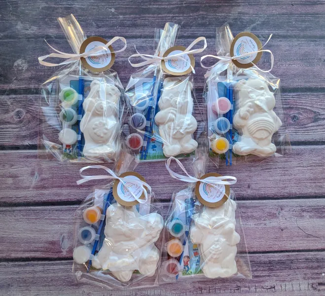 Care Bears plaster party favour bags. Ready to paint. Birthday party gift. Paint your own plaster. Plaster painting. Kids craft. Bears.