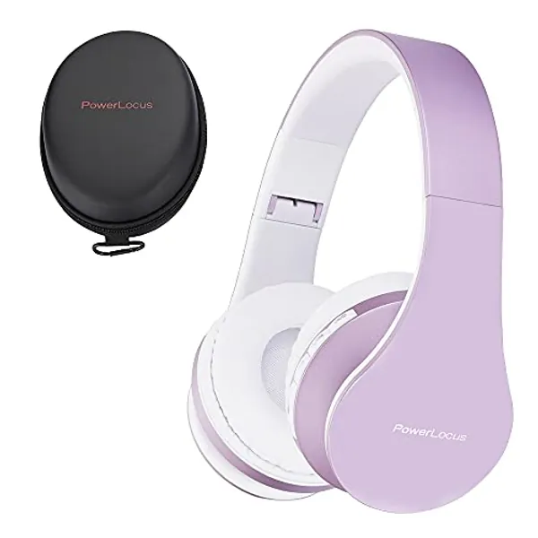 PowerLocus Bluetooth Headphones Over Ear, Bluetooth Headphone Over-Ear Wireless Headphones Foldable, Hi-Fi Stereo, Soft Memory Foam Earmuffs, Built-in Mic & Wired Mode for iPhone,Android,PC,Laptops