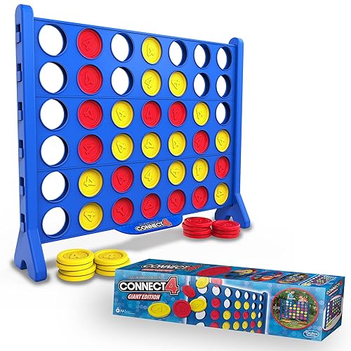 Giant Connect 4: Hasbro's Original Connect4 Game Super-Sized - 46.5 inch All-Weather Official Four in a Row Board Game - Indoor or Outdoor Connect4 Fun for Adults and Family