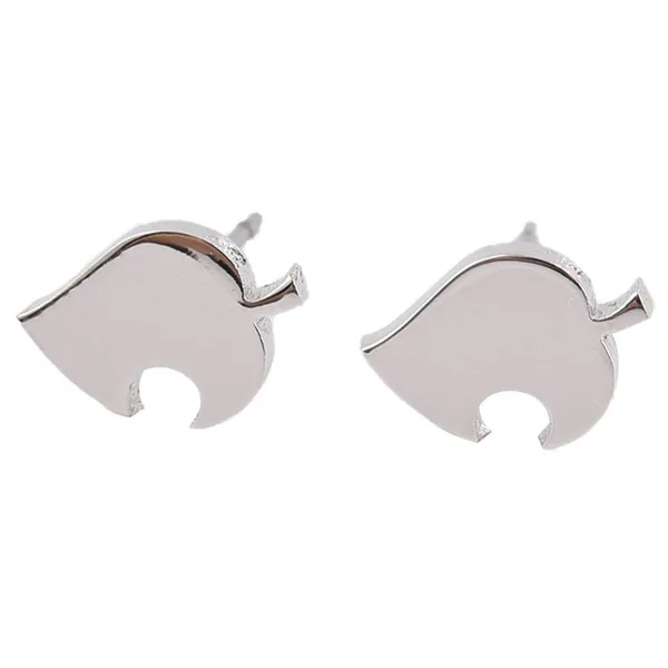hanreshe Animal Crossing Stud Earrings Punk Jewelry Vintage Copper Earring Cute Gold Rose Gold Small Stud Earrings Girl Boy Gift (Silver Stud Earrings)