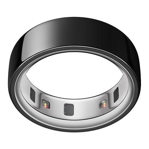 Oura Ring 4 - Black - Size 4 - Smart Ring - Size First with Oura Ring 4 Sizing Kit - Sleep Tracking Wearable - Heart Rate - Fitness Tracker - Up to 8 Days of Battery Life - Black - 4