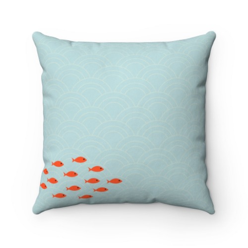 School of Fishes Cushion Home Decoration Accents - 4 Sizes - 18" × 18"