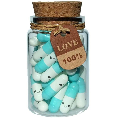 Prewritten Letters In Capsule For Long Distance Relationship Valentines Day Gifts for Her Him (Light Blue 50pcs)