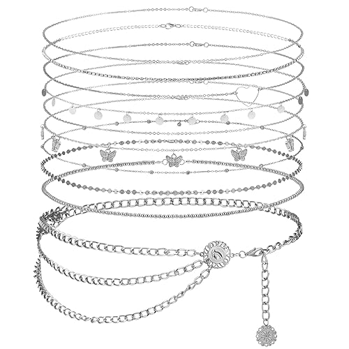 10 Pcs Belly Chain Adjustable Waist Chain Summer Beach Waist Jewelry for Women Multilayer Body Decorations for Body Girls - Stylish Style