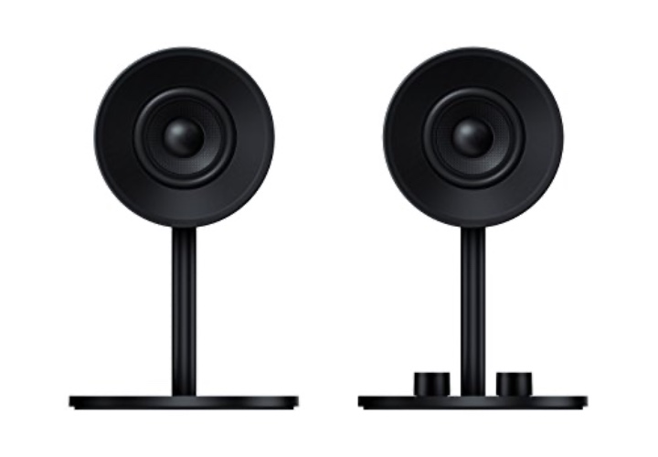 Razer Nommo - 2.0 Gaming Speakers (Custom Woven Glass Fibre 3-inch Drivers, Rear-Facing Bass Ports, Bass Knob with Automatic Gain Control) Black - Nommo