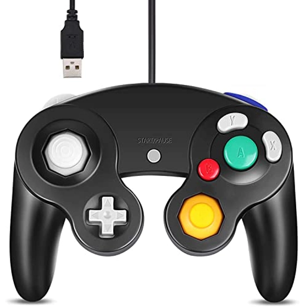 Arrocent GC Controller, Replacement for Gamecube Controller, Compatible with Wired USB Game Cube Controller/PC Windows 7 8 10 (Black) - Black