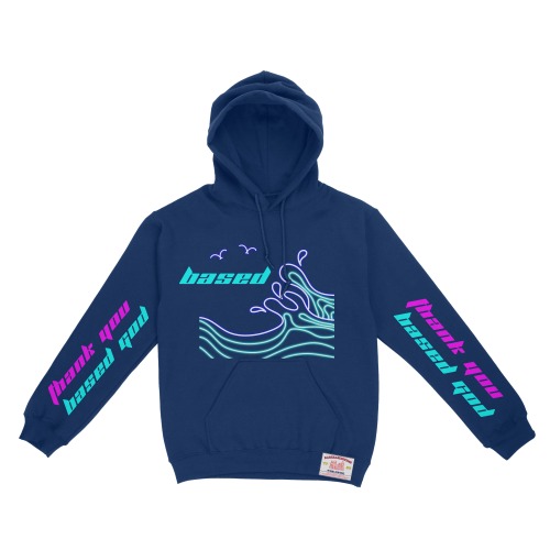 Neon Thank You Based God Hoodie | X-Large