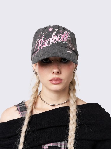 Sassy Sweetheart Rhinestones Baseball Cap | One Size / Black